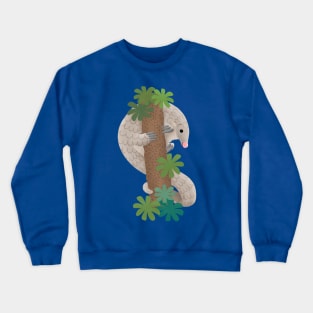 Cute happy pangolin anteater illustration Crewneck Sweatshirt